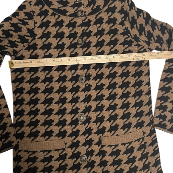 Madewell Wallace Black and Tan Wool Houndstooth Cardigan Size Medium - Picture 7 of 11